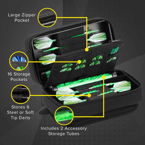 Image of Casemaster Plazma Pro Dart Case with Black Zipper and Phone Pocket