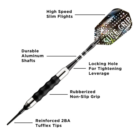Image of Viper Sure Grip Soft Tip Darts Black