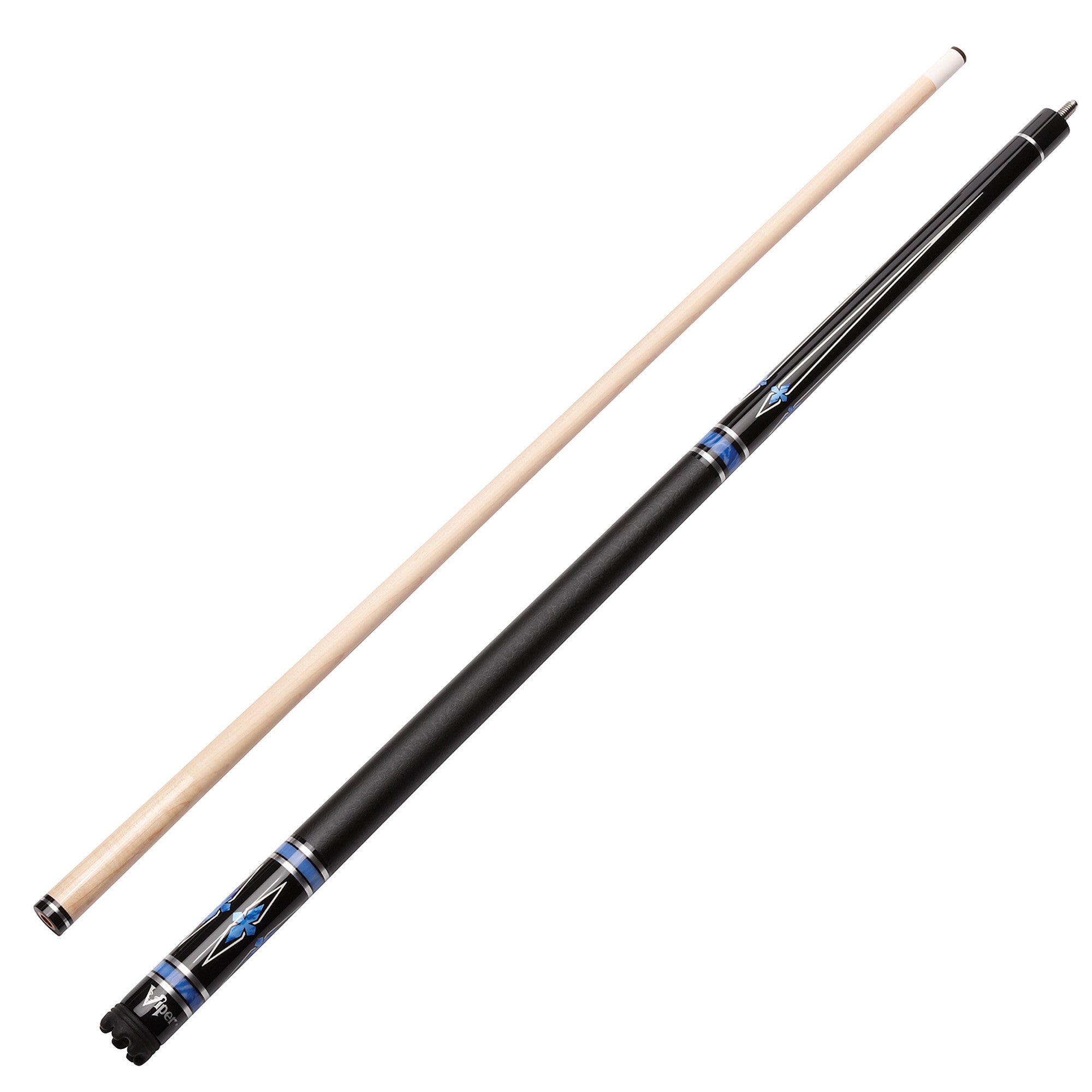 Viper Sinister Series Cue with Black Faux Leather Wrap and Casemaster Q-Vault Supreme Black Cue Case