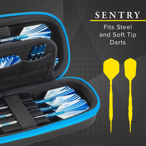 Image of Casemaster Sentry Dart Case with Blue Zipper