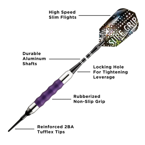 Image of Viper Sure Grip Soft Tip Darts Purple
