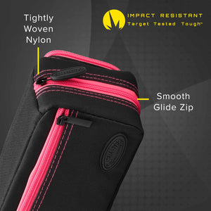 Casemaster Plazma Pro Dart Case Black with Pink Zipper and Phone Pocket