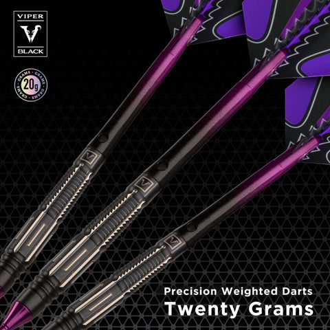 Image of Viper Black Flux 90% Tungsten Steel or Soft Tip Conversion Darts Purple 20 Grams