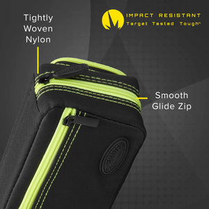 Casemaster Plazma Pro Dart Case Black with Yellow Zipper and Phone Pocket