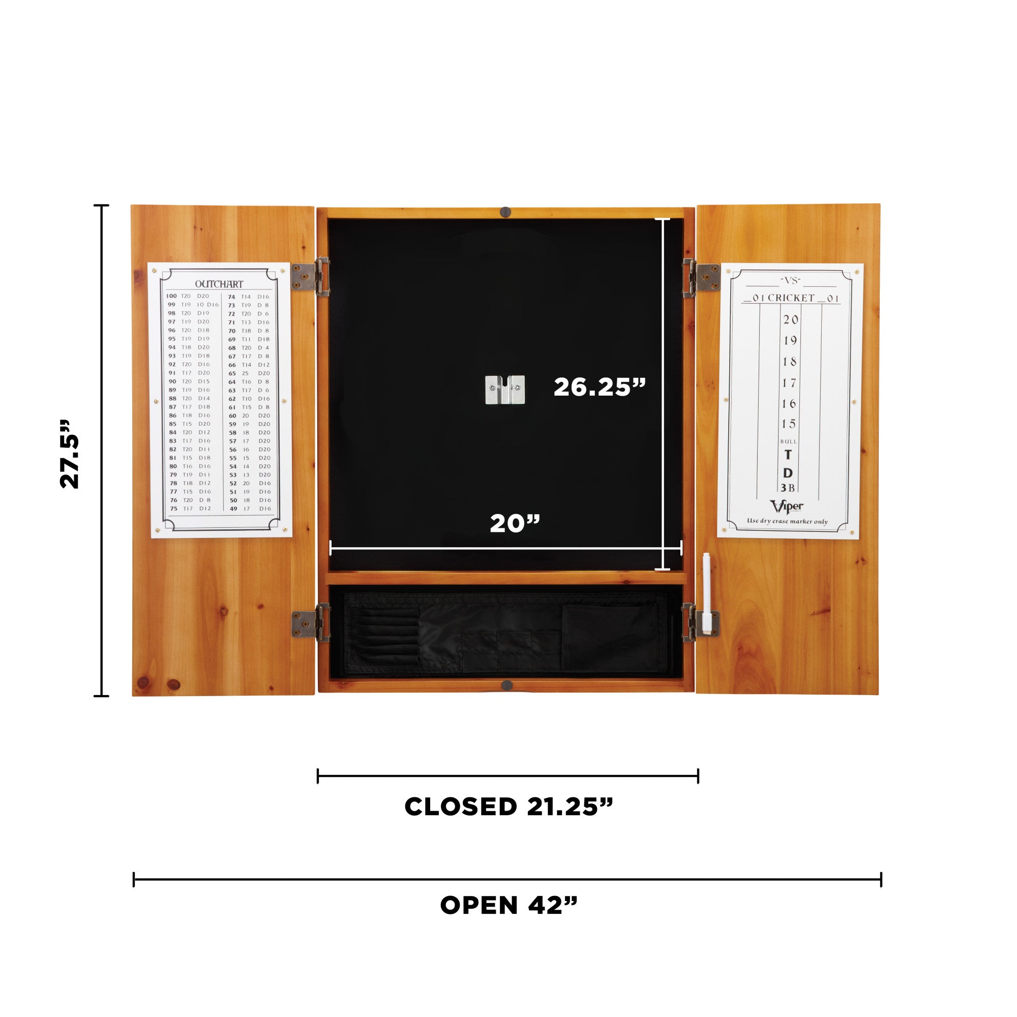 Viper Dead On Sisal Dartboard, Metropolitan Oak Cabinet, Shadow Buster Dartboard Lights & Laser Throw Line Marker