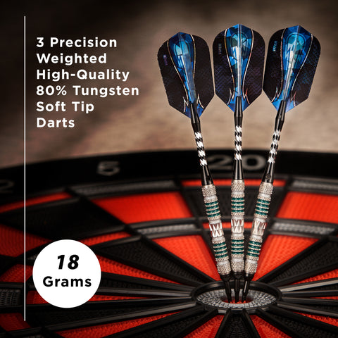 Image of Viper Astro 80% Tungsten Soft Tip Darts Green Rings 18 Grams