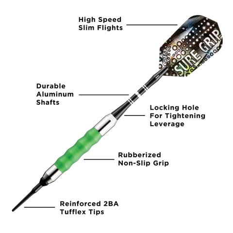 Image of Viper Sure Grip Soft Tip Darts Green