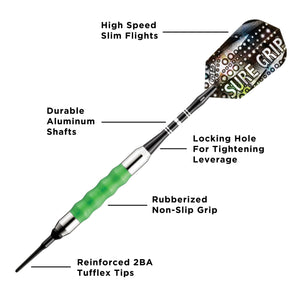 Viper Sure Grip Soft Tip Darts Green