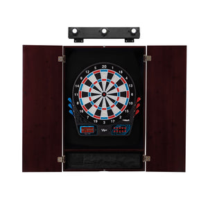 Viper 777 Electronic Dartboard, Metropolitan Mahogany Cabinet & Shadow Buster Dartboard Lights