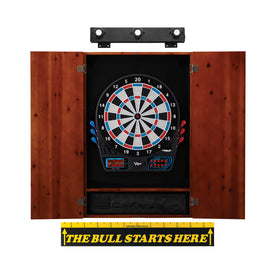 Viper 777 Electronic Dartboard, Metropolitan Cinnamon Cabinet, Throw Line Marker & Shadow Buster Dartboard Light Bundle