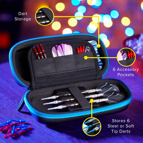 Image of Casemaster Sentry Dart Case with Blue Zipper