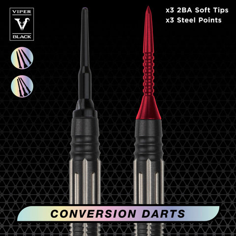 Image of Viper Black Flux 90% Tungsten Steel or Soft Tip Conversion Darts Red 20 Grams
