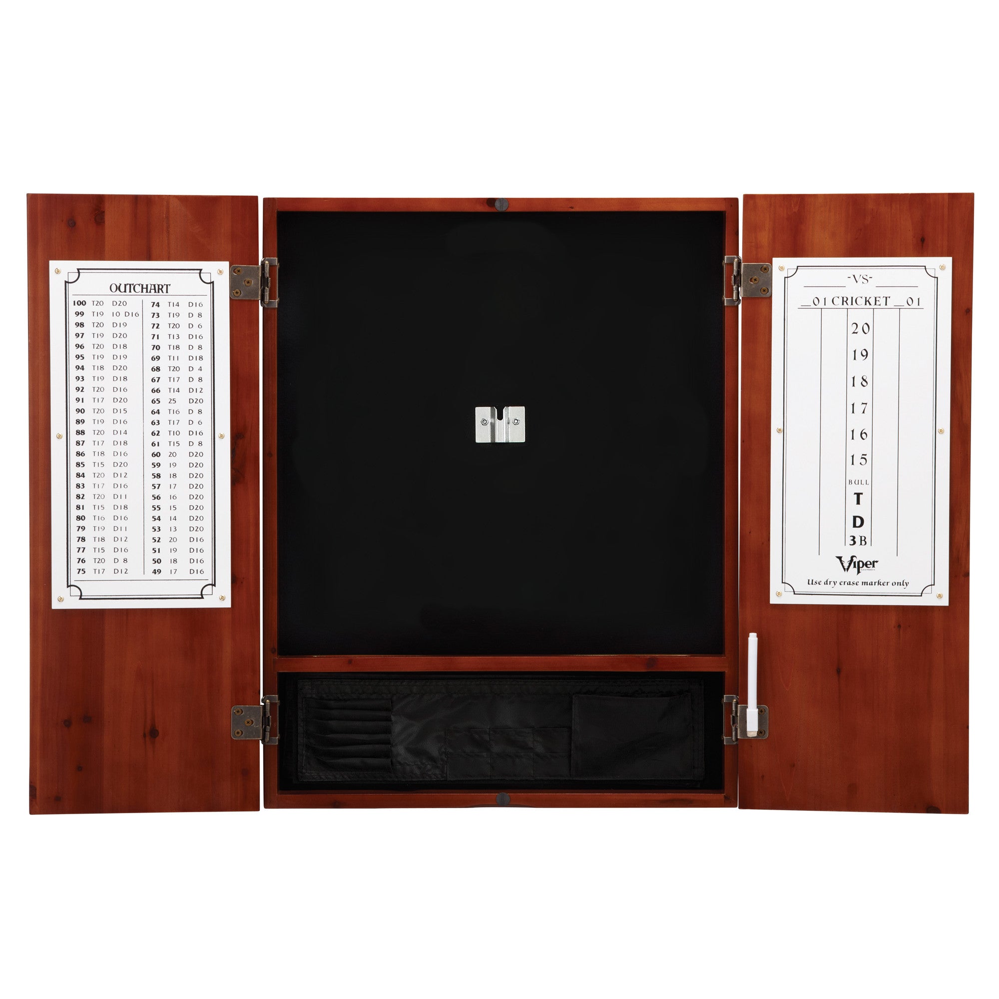 Viper Razorback Sisal Dartboard, Metropolitan Cinnamon Cabinet, Shadow Buster, Padded Mat & Underground Raven Steel Tip Darts