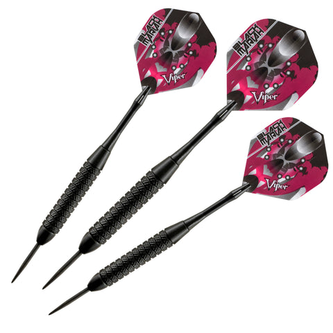 Image of Viper Razorback Sisal Dartboard, Hudson Mahogany Cabinet, Padded Mat & Black Mariah Steel Tip Darts