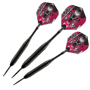 Viper Razorback Sisal Dartboard, Hudson Mahogany Cabinet, Padded Mat & Black Mariah Steel Tip Darts