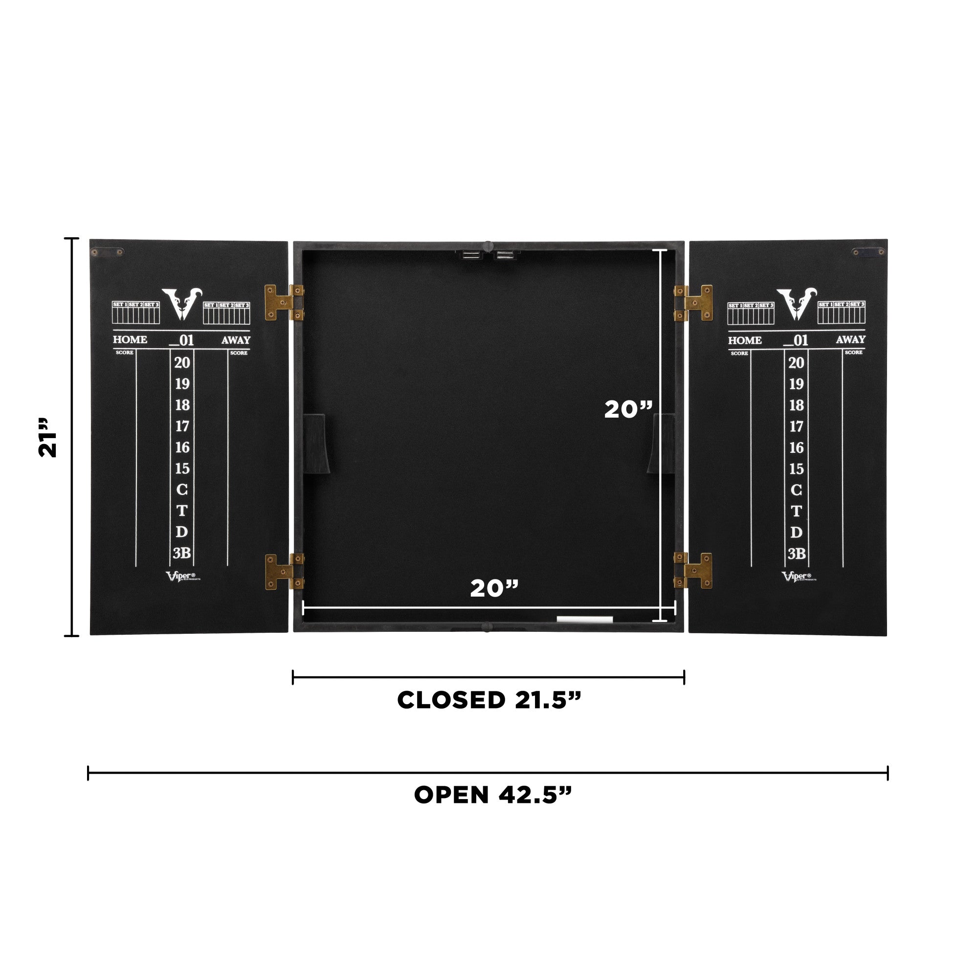 Viper Hideaway Dartboard Cabinet with Reversible Traditional Dartboard