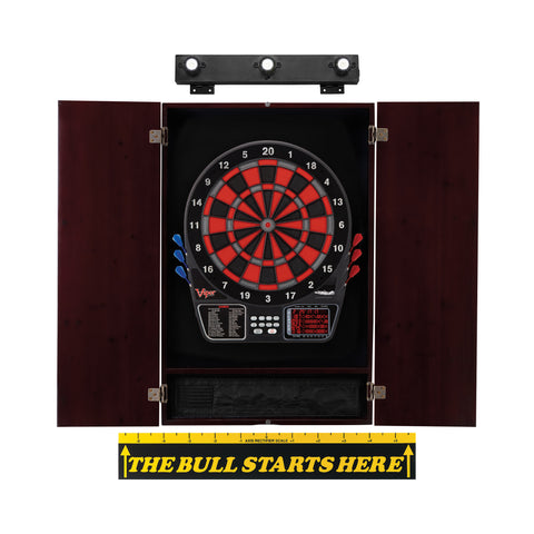 Image of Viper 797 Electronic Dartboard, Metropolitan Mahogany Cabinet, Throw Line Marker & Shadow Buster Bundle