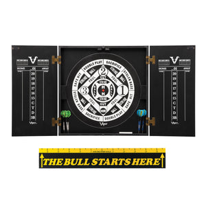Viper Hideaway Cabinet with Coiled Paper Dartboard & "The Bull Starts Here" Throw Line Marker