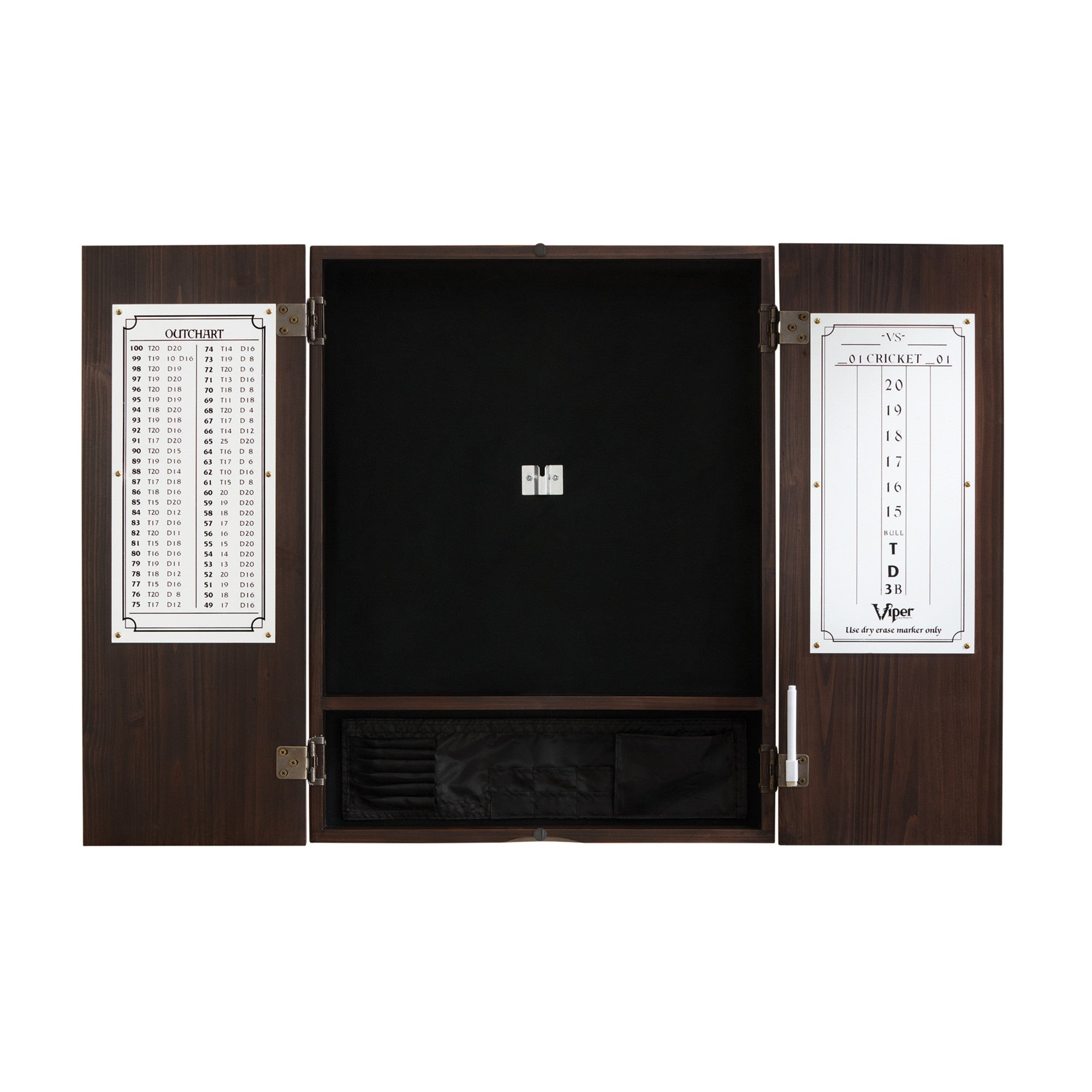 Viper Shot King Sisal Dartboard, Metropolitan Espresso Cabinet, Shadow Buster Dartboard Lights & Padded Dart Mat