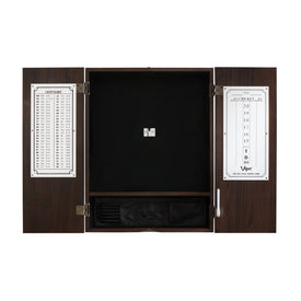 Viper Espresso Metropolitan Steel Tip Cabinet, Viper Razorback Sisal Dartboard, Viper Underground Raven Steel Tip Darts 25 Grams, and Viper Vinyl Dart Mat 