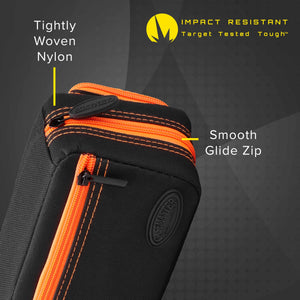 Casemaster Plazma Pro Dart Case Black with Orange Zipper and Phone Pocket