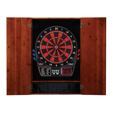 Image of Viper Metropolitan Cinnamon Soft Tip Dartboard Cabinet and Viper 797 Electronic Dartboard