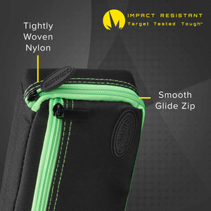 Casemaster Plazma Dart Case Black with Green Zipper