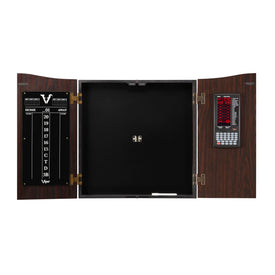 Viper Vault Deluxe Dartboard Cabinet with Built-In Pro Score, Chroma Sisal Dartboard, Laser Throw Line, and Black Mariah Darts 