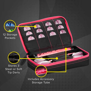 Casemaster Plazma Dart Case Black with Pink Zipper