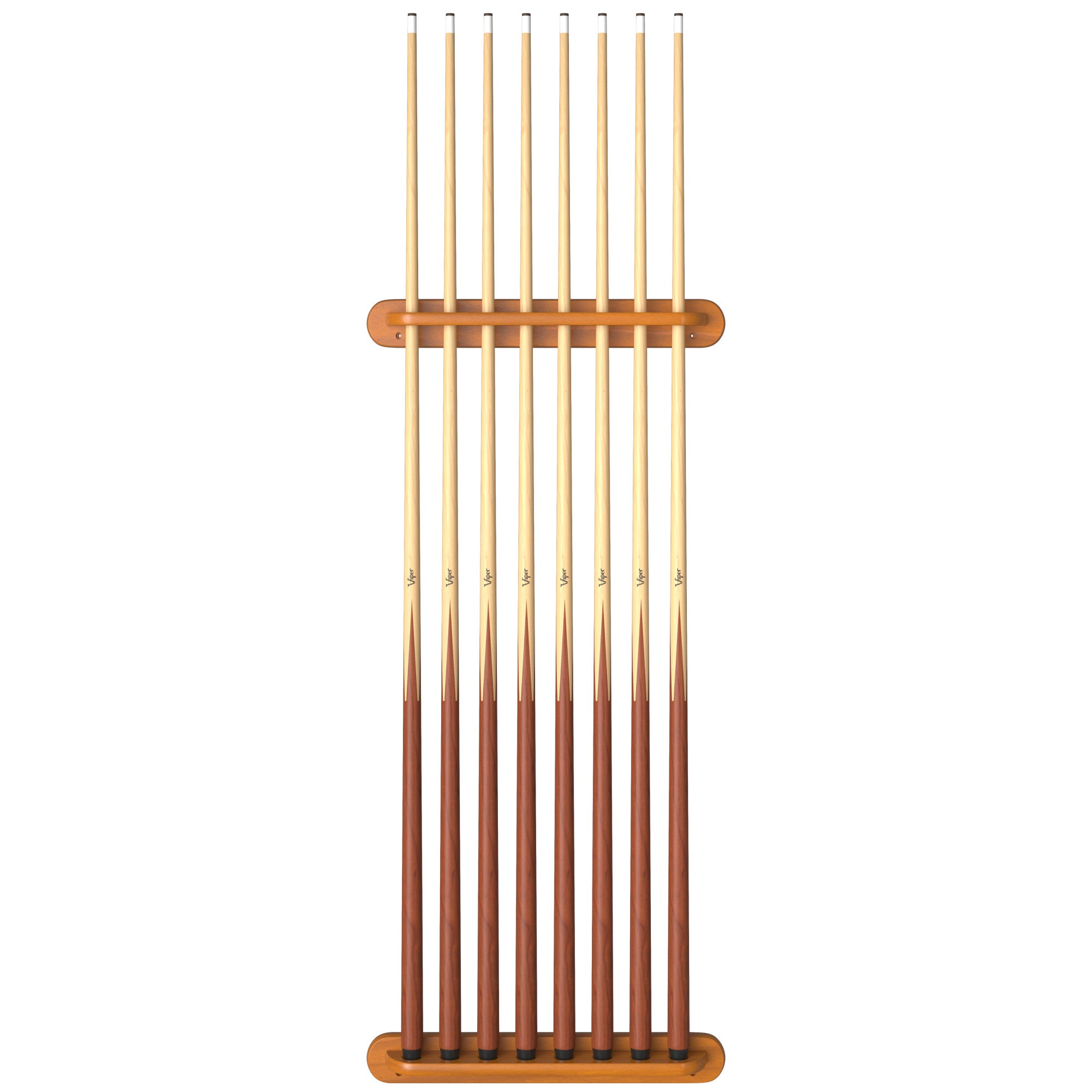 Viper Traditional Oak 8 Cue Wall Cue Rack