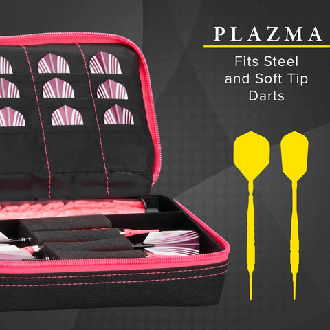 Image of Casemaster Plazma Dart Case Black with Pink Zipper