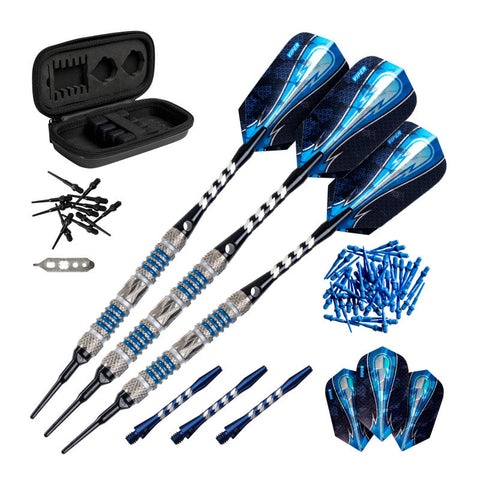 Image of Viper Astro 80% Tungsten Soft Tip Darts, Blue Accessory Set with Case