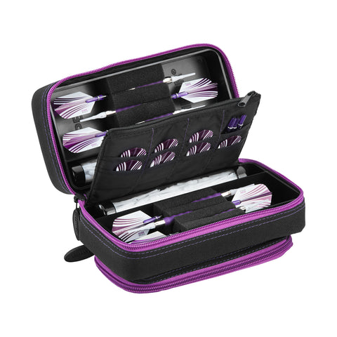 Image of Casemaster Plazma Pro Dart Case Black with Amethyst Zipper and Phone Pocket