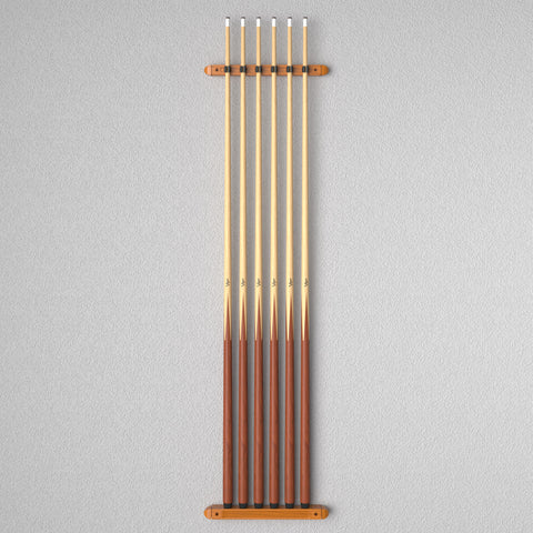 Image of Fat Cat Oak 6 Cue 2-Piece Wall Cue Rack