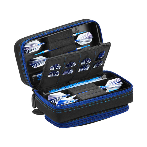 Image of Casemaster Plazma Pro Dart Case Black with Sapphire Zipper and Phone Pocket