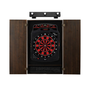 Viper Solar Blast Electronic Dartboard, Metropolitan Espresso Cabinet & Shadow Buster Dartboard Light Bundle