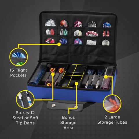 Image of Casemaster Classic Blue Nylon Dart Case