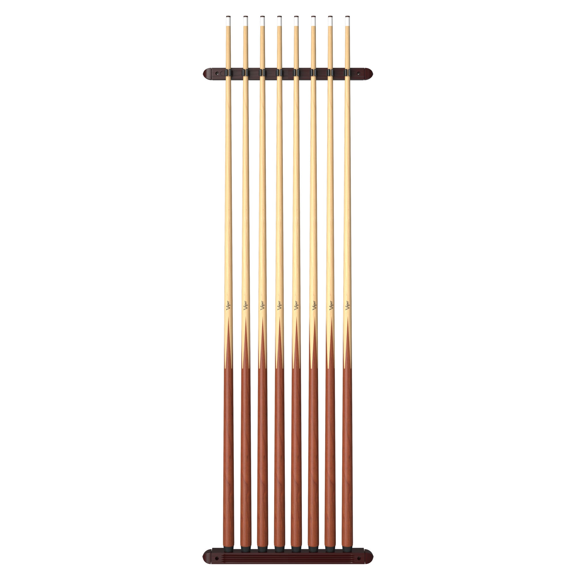 Viper Mahogany 8 Cue 2-Piece Wall Cue Rack
