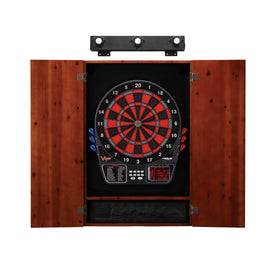 Viper 797 Electronic Dartboard, Metropolitan Cinnamon Cabinet & Shadow Buster Dartboard Light Bundle