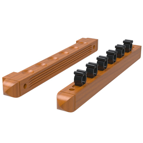 Image of Fat Cat Oak 6 Cue 2-Piece Wall Cue Rack
