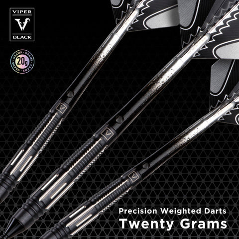 Image of Viper Black Flux 90% Tungsten Steel or Soft Tip Conversion Darts Black/Silver 20 Grams