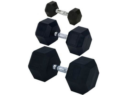 Rubber Hex Dumbbell Set (5-50 lb.) - HomeFitPlay