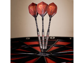 Elkadart Tornado 90% Tungsten Soft Tip Dart Set 3 Red and 4 Black Rings 18 Grams 