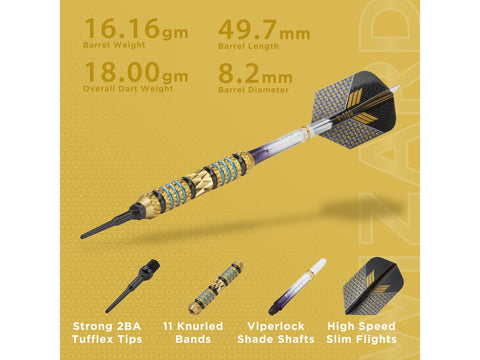 Image of Viper Wizard Blue/Black Soft Tip Darts 18 Grams - HomeFitPlay