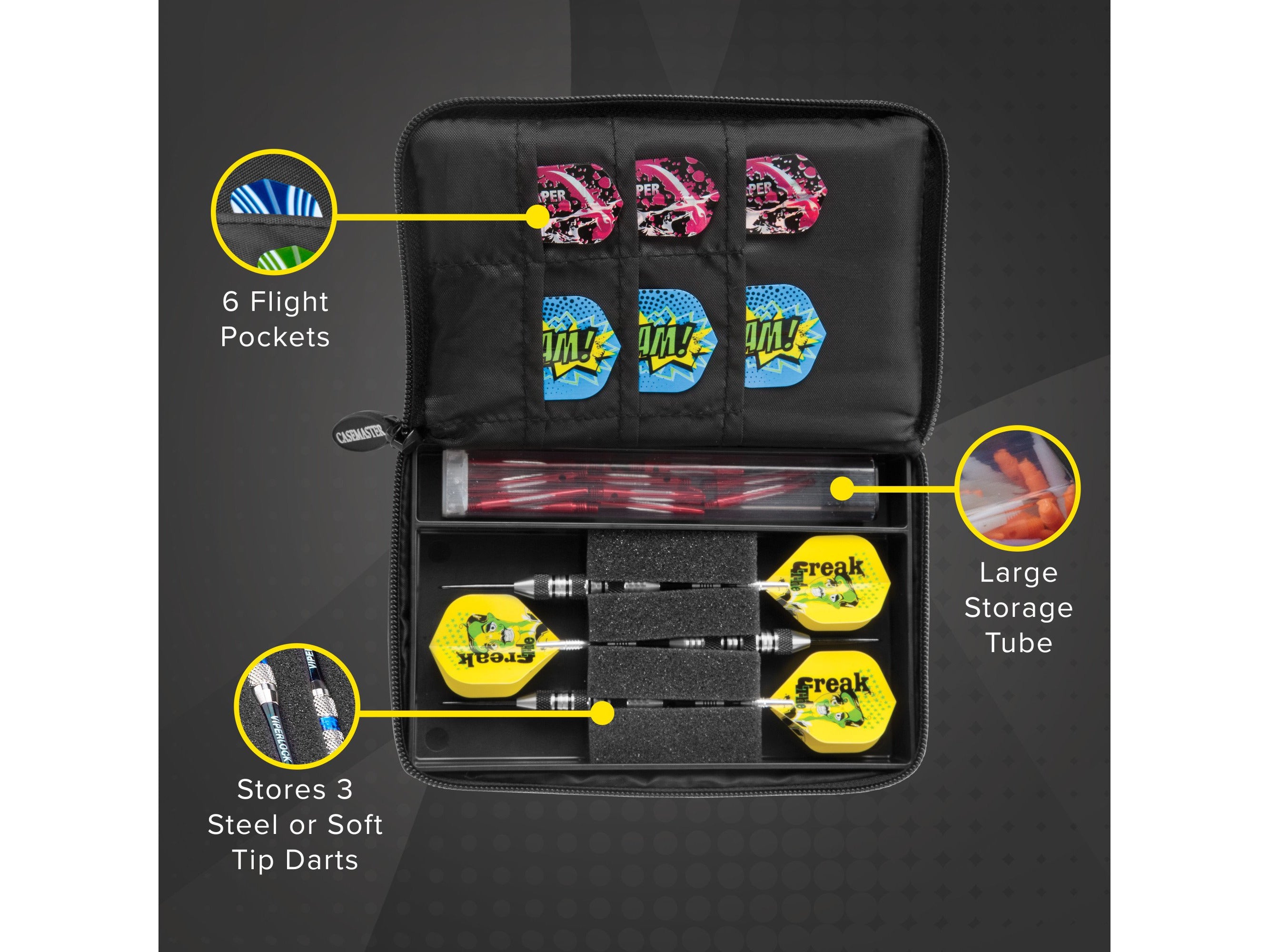Casemaster Select Black Nylon Dart Case - HomeFitPlay