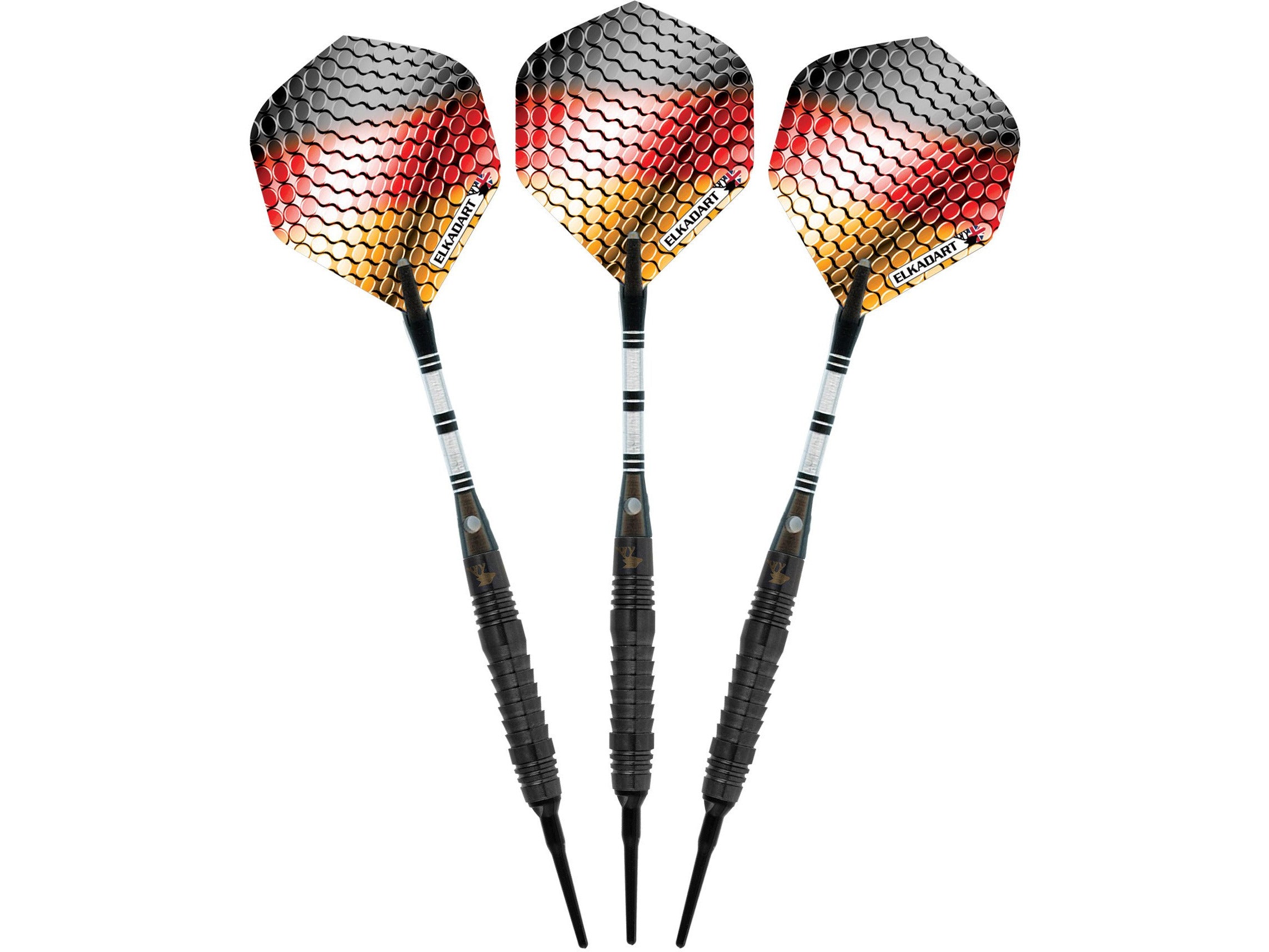 Elkadart Titanium 90% Tungsten Soft Tip Darts Black Titanium Coating Shark Fin Barrel - HomeFitPlay