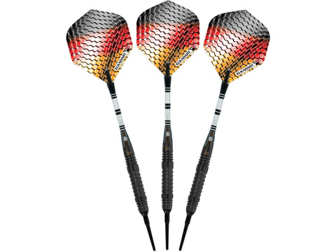 Image of Elkadart Titanium 90% Tungsten Soft Tip Darts Black Titanium Coating Shark Fin Barrel - HomeFitPlay