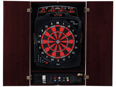 Viper Metropolitan Mahogany Soft Tip Dartboard Cabinet - HomeFitPlay