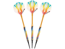 Elkadart Rainbow 90% Tungsten Soft Tip Darts Multi Color Titanium Coating Shark Fin Barrel 