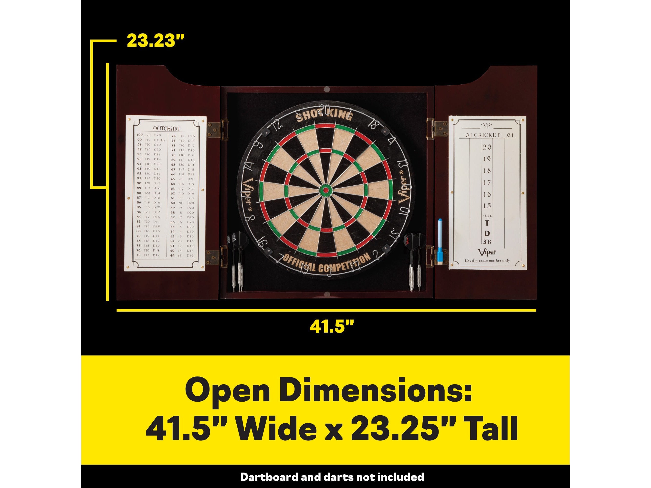 Viper Hudson Dartboard Cabinet Mahogany - HomeFitPlay